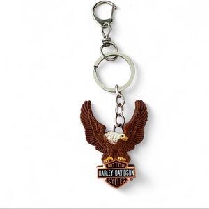 Harley-Davidson Brown & White Eagle Key Ring with Logo